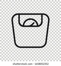 Scale icon in flat style. Balance vector illustration on white isolated background. Comparison business concept.