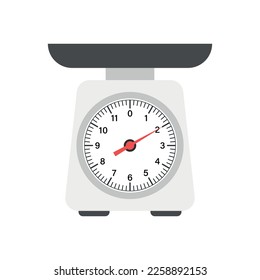 Scale icon in flat style. Weight balance vector illustration on isolated background. Equilibrium comparison sign business concept.