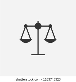 Scale icon illustration, vector balance sign symbol