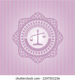scale icon inside badge with pink background