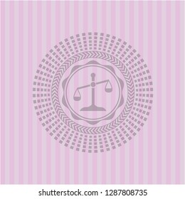 scale icon inside badge with pink background