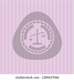 scale icon inside badge with pink background