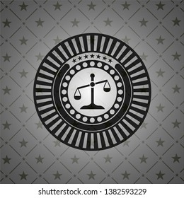 scale icon inside black emblem. Vintage.
