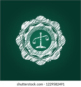 scale icon inside chalk emblem