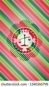 scale icon inside christmas emblem.