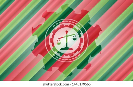 scale icon inside christmas style badge..