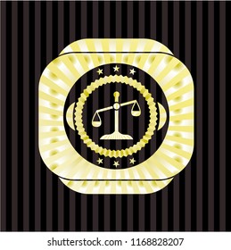 scale icon inside golden badge