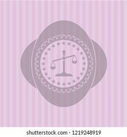 scale icon inside pink icon or emblem