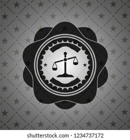 scale icon inside retro style black emblem