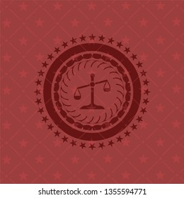 scale icon inside retro style red emblem