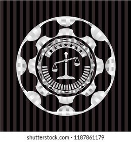 scale icon inside silver shiny emblem