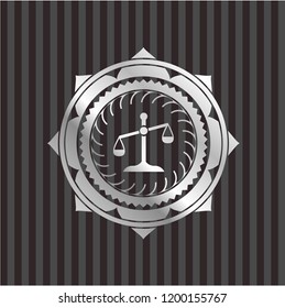 scale icon inside silver shiny badge