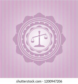 scale icon inside vintage pink emblem