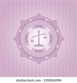 scale icon inside vintage pink emblem