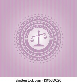 scale icon inside vintage pink emblem
