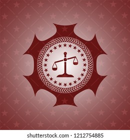 scale icon inside vintage red emblem