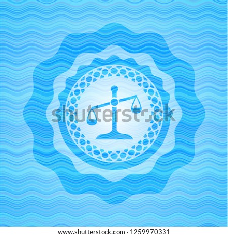 scale icon inside water badge background.