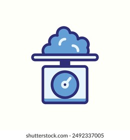 scale icon, isolated blue icon theme bakery