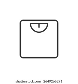 Ícone de escala isolado no fundo branco. Símbolo de escala de peso moderno, simples, vetor, ícone para design de site, aplicativo móvel, ui. Ilustração de vetor