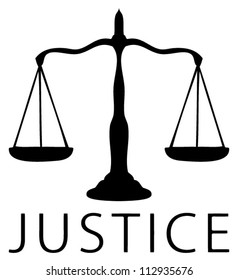 Scale icon of justice symbol, Black and white