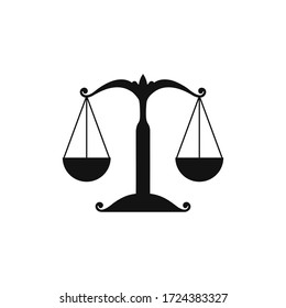 Scale icon, law firm logo template. simple flat vector.