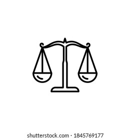 Scale icon, law firm logo template. simple flat vector.