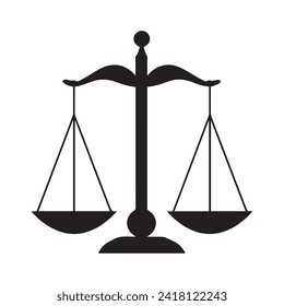 Skalieren Sie das Symbol. Recht und Justiz Einzelnes Design. Vektorgrafik.