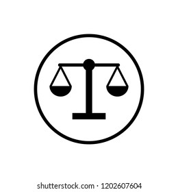 Scale icon. Law scale vector icon. Justice symbol. Ethics icon