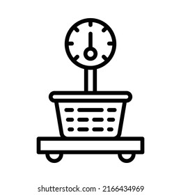 Scale Icon. Line Art Style Design Isolated On White Background