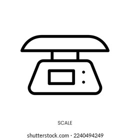 icono de escala. Diseño De Estilo De Arte De Línea Aislado En Fondo Blanco