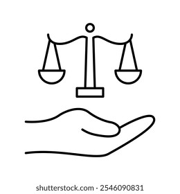 Scale icon in line style with editable stroke. Law icon, justice icon. Icon about law and justice