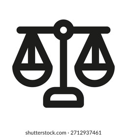 Icono de escala. Símbolo de Vector de línea minimalista de Profesional moderno para equilibrio y medición
