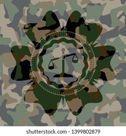 scale icon on camo texture