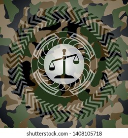 scale icon on camouflage pattern