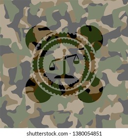 scale icon on camouflage texture