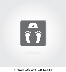 Scale icon on gray background