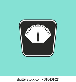 Scale  icon on green background. Vector illustration.