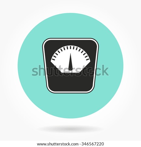 Scale  icon  on green background. Vector illustration.