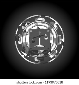 scale icon on grey camo texture