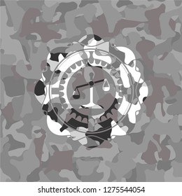 scale icon on grey camo pattern