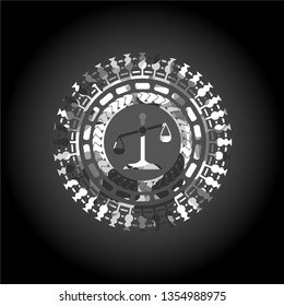 scale icon on grey camo texture