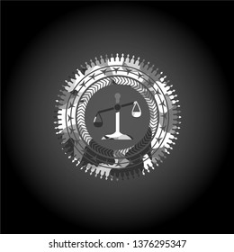 scale icon on grey camo texture
