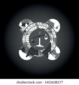 scale icon on grey camo pattern