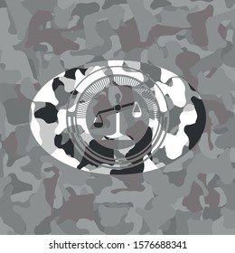 scale icon on grey camo pattern