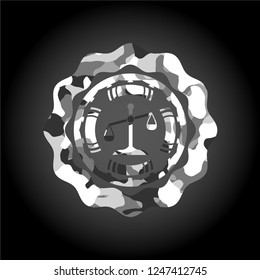 scale icon on grey camouflaged texture