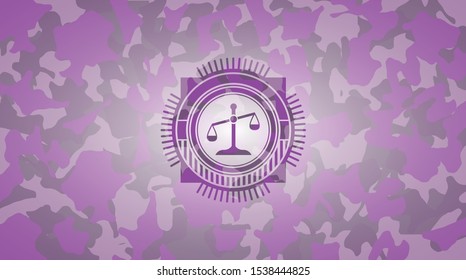 scale icon on pink camouflage pattern