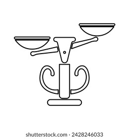 scale icon on white background, vector illustration