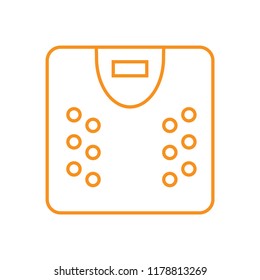 Scale icon - Outline illustration of a scale vector icon for the web - orange