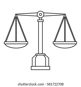 Scale icon. Outline illustration of scale vector icon for web
