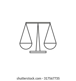 Scale icon outline on white